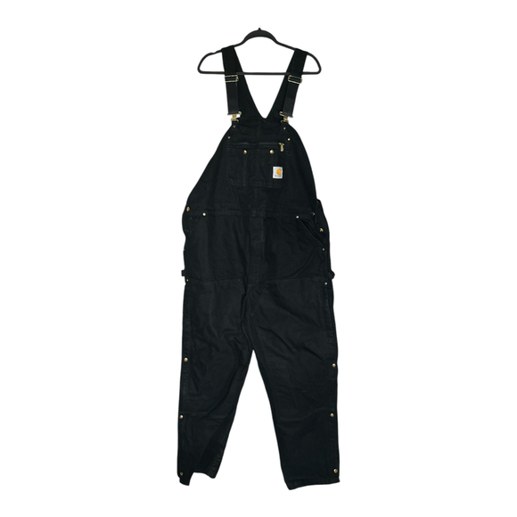 Carhartt Insulated Canvas Overalls Black Sz 48x34 - Picture 1 of 4